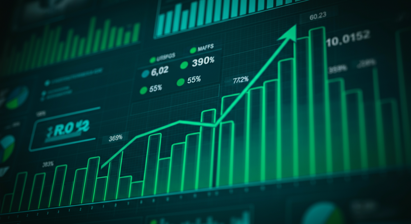 Charts depicting increased ROI and traffic from automated blogging in Germany