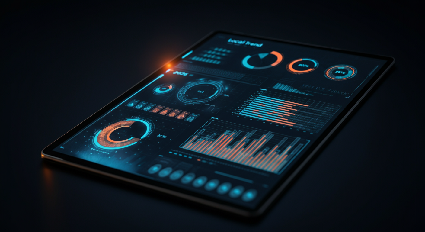 Futuristic AI search interface displaying 2026 local search trends Futuristic AI search interface displaying 2026 local search trends