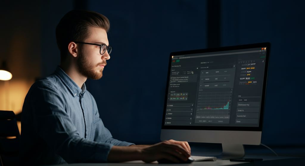 SEO professional reviewing a backlink analytics dashboard on a computer
